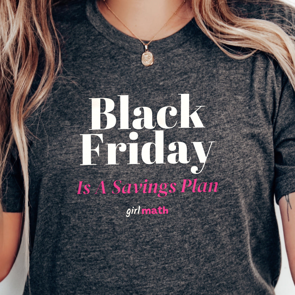 Black Friday Savings Plan Tee - Dark Grey Heather