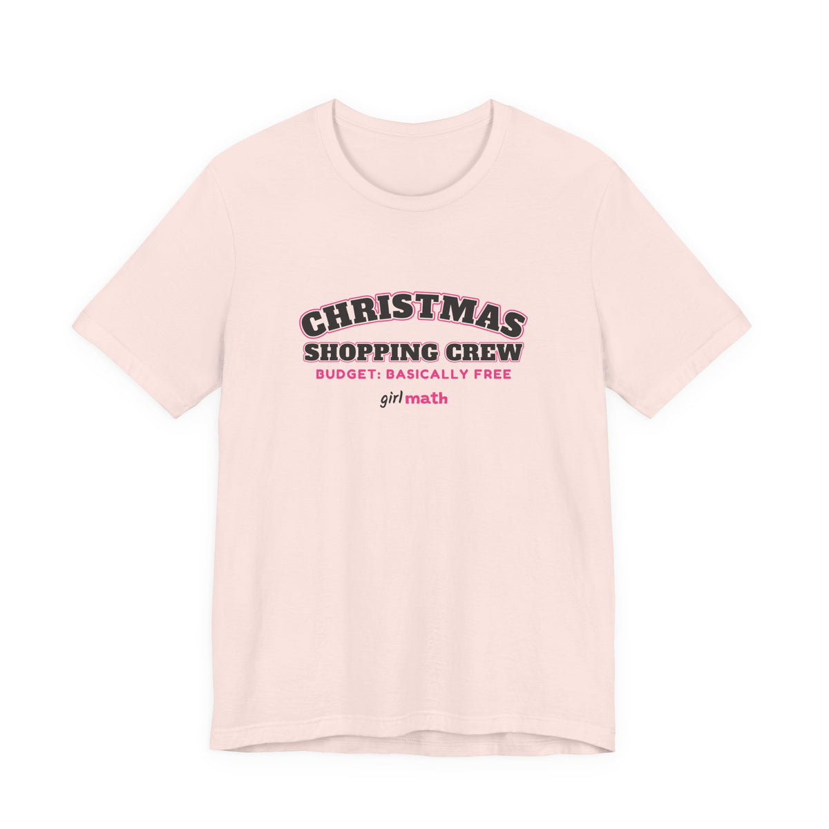 Christmas Shopping Crew Tee - Soft Pink