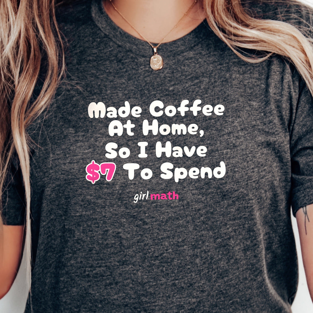 Made Coffee At Home Tee - Dark Grey Heather